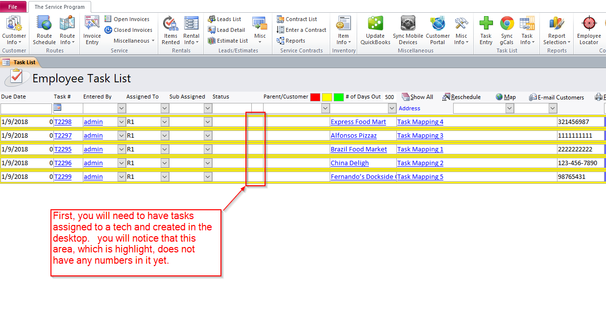 Task Mapping using Priority for Task Order in The Service Program